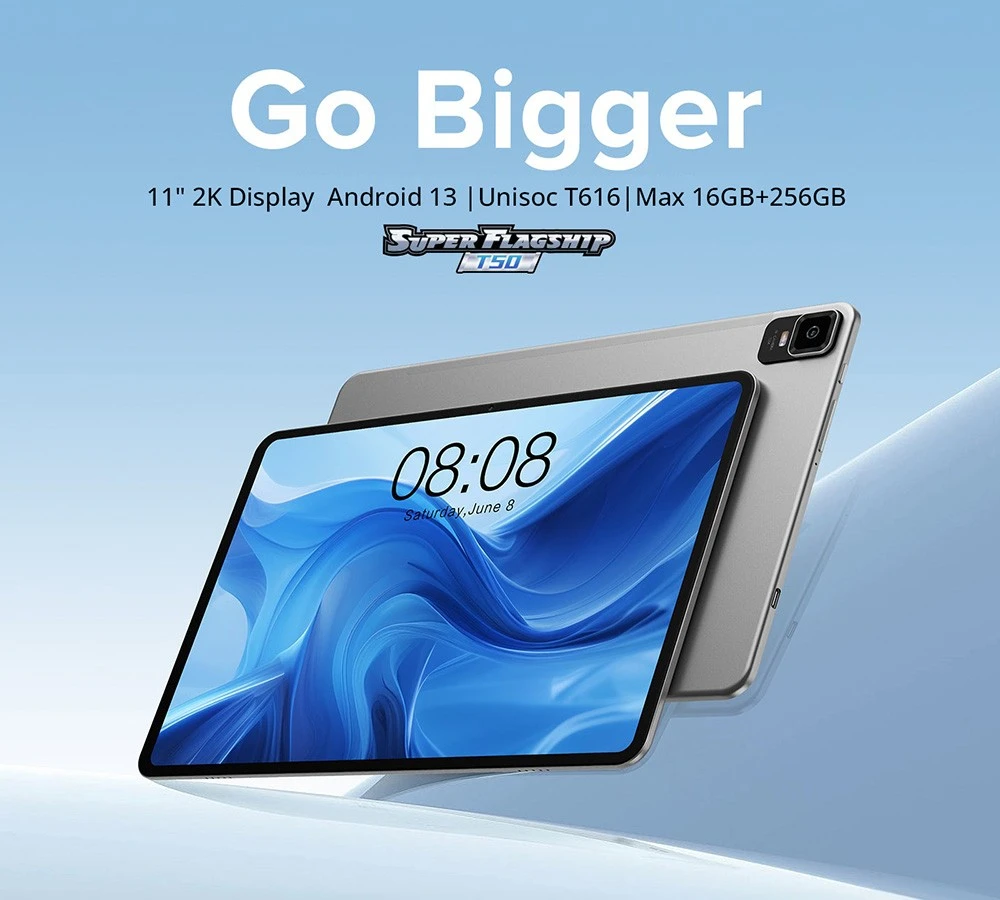 TECLAST T40 Air Gaming Tablet 10.4 Inch, 16GB RAM+256GB ROM（2TB TF） Android  13 Tablet, 2k TDDI 2000x1200, T616 Octa-Core 2.0Ghz, 8MP+13MP