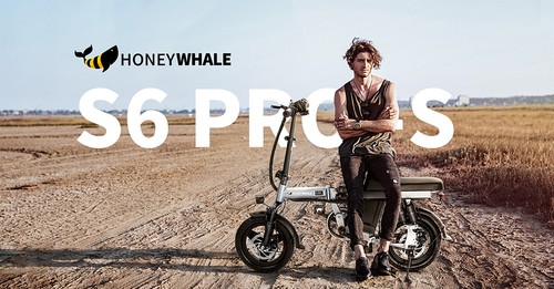 Honey Whale S6 Pro elektrinis dviratis 14 colių padanga 350 W bešepetėlis variklis 35km/h maksimalus greitis 48V 15Ah baterija 45-55km diapazono diskiniai stabdžiai