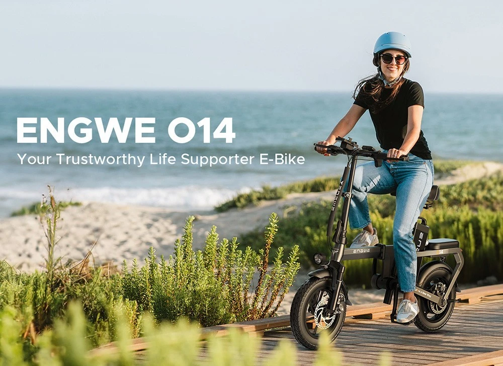 ENGWE O14 Electric Bike 14*2.125 inch Tire 48V 250W Motor 25km/h Speed 15.6Ah Battery 71km Mileage - Grey