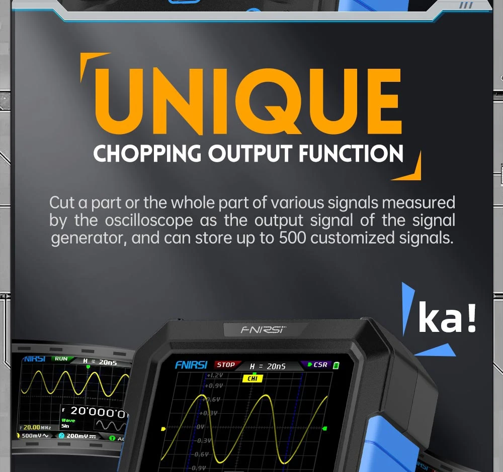 FNIRSI DPOX180H Digital Phosphor Oscilloscope 2 in 1 Dual-channel, 180MHz Bandwidth, DDS Signal Generator, US Plug - Blue