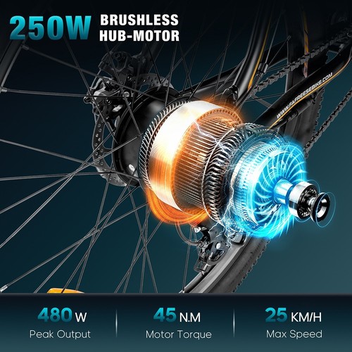 Fafrees F28 MT kalnų elektrinis dviratis 27,5 * 2,25 colio padanga 250 W variklis 36 V 14,5 Ah akumuliatorius 25 km/h Numatytasis maksimalus greitis 110 km maksimalus diapazonas SHIMANO 21 pavarų pavara mechaniniai diskiniai stabdžiai - mėlyni