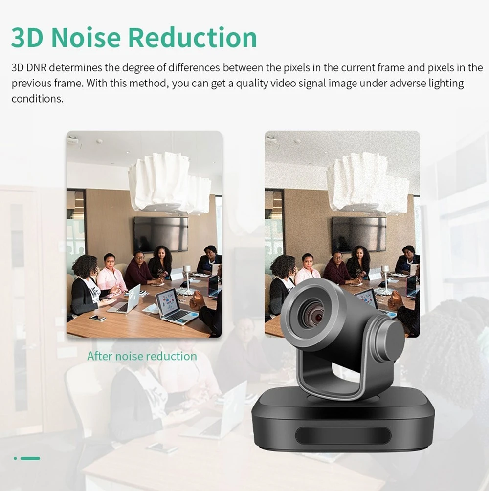 GUCEE G07-4K10X Webcam, 4K HD 10x Optical Zoom Auto Focus Built-in Microphone - Black, EU Plug