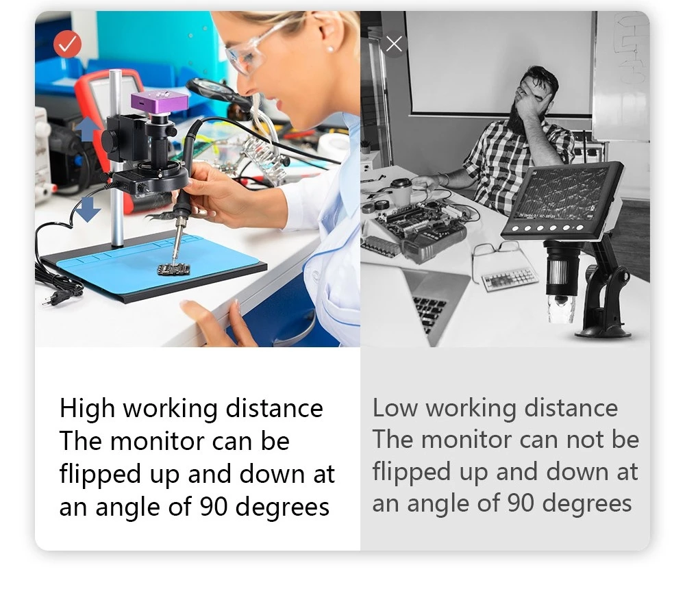 HAYEAR HY513011A Industrial Digital Video Microscope, 51MP Camera, 150X C-Mount Lens, 56-LED Ring Light, for PCB Repair, Jewelry Appraisal