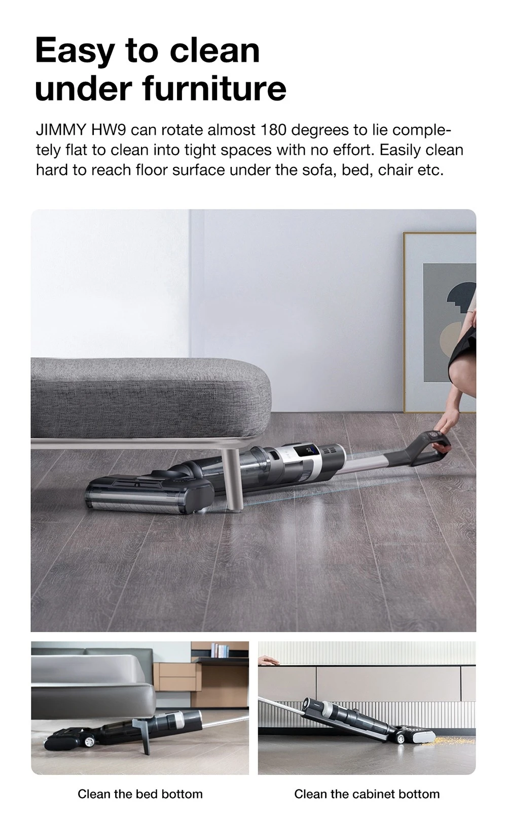 JIMMY HW9 Cordless Wet and Dry Vacuum Cleaner, Self-Cleaning, 400ml Dust Water Tank, Waterproof Brushless Motor, Water Spray Control, LED Display