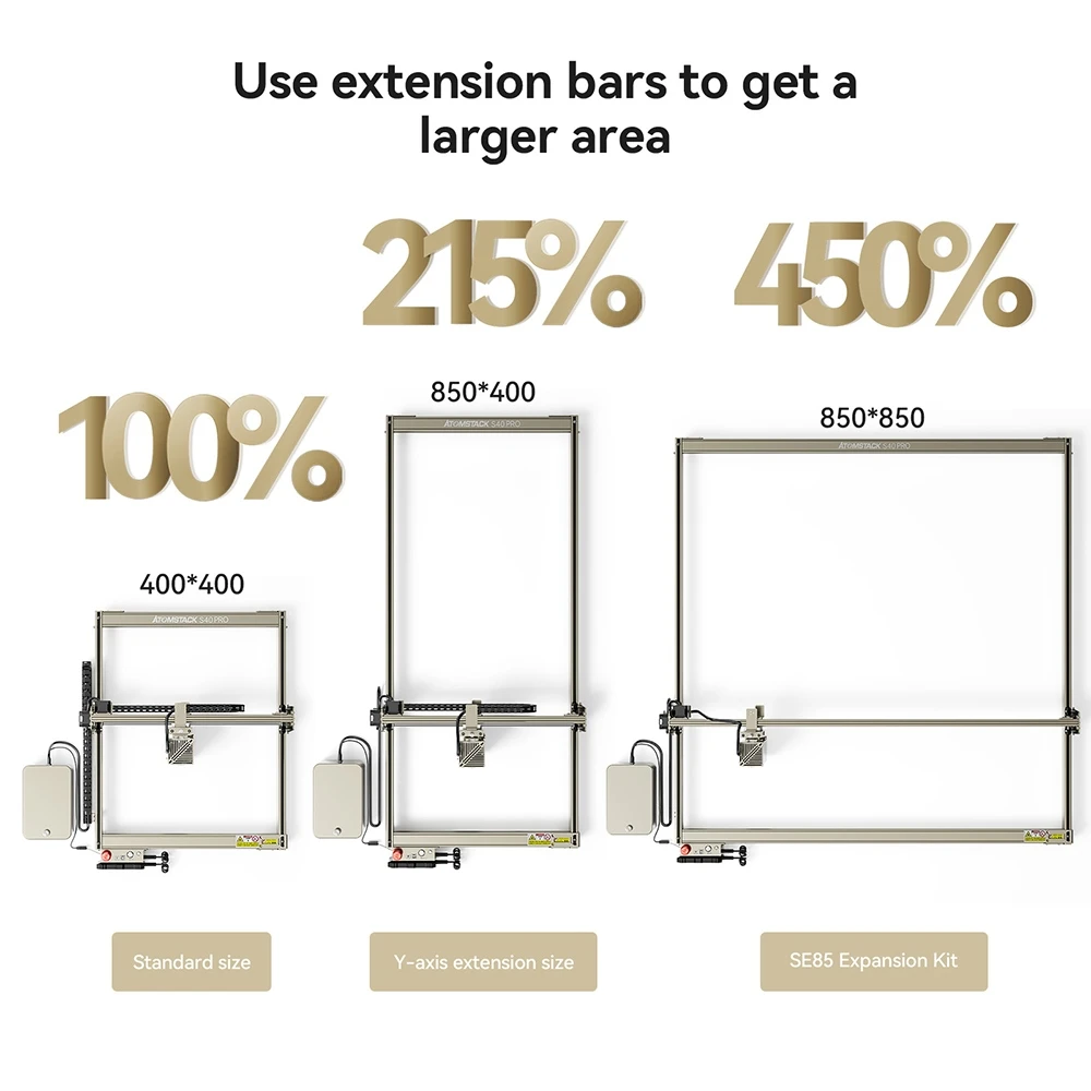 ATOMSTACK S40 Pro Laser Engraver Cutter with F30 Pro Air Assist Kit, 48W Laser Power, Fixed Focus, 0.01mm Engraving Accuracy, 24W/48W Dual Modes, App Control, 400*400mm