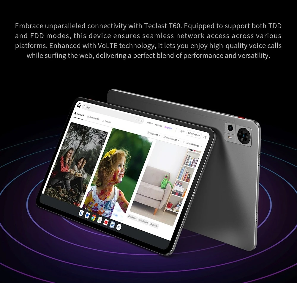 Teclast T60 Android 13 Tablet 12 inch UNISOC T616 Octa-Core Processor 8GB+8GB Expansion DDR4 RAM 256G SSD 2000 * 1200 2K 2.4g/5g Dual-band WiFi Bluetooth 5.0