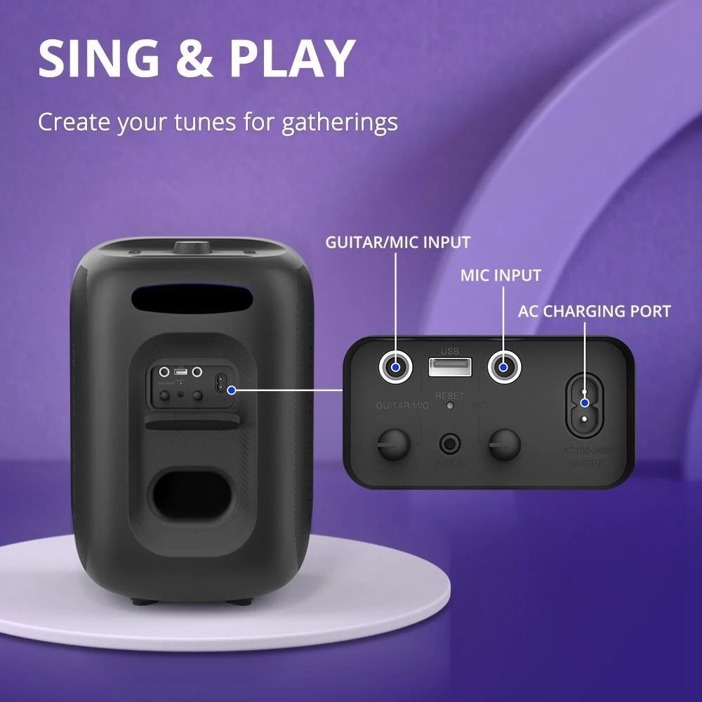 Tronsmart Halo 200 Karaoke Party Speaker 120W with 1 Wireless Microphone - Black