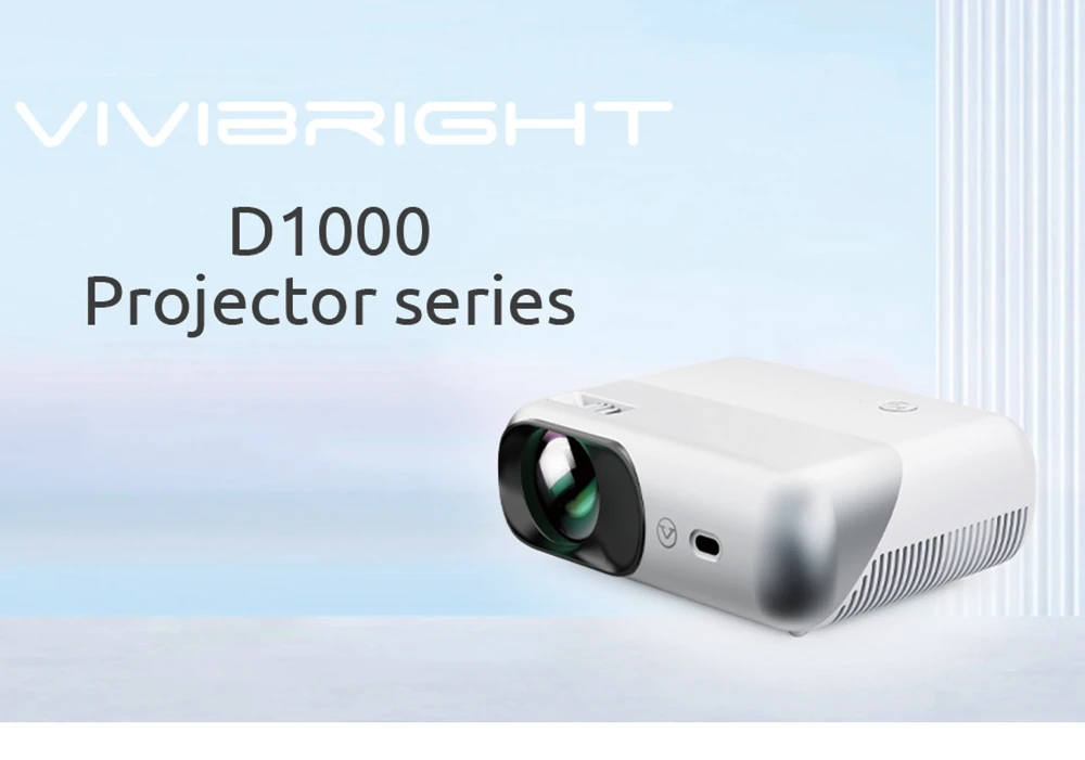 VIVIBRIGHT D1000 LCD Projector 70W LED 450ANSI 4K HD 1080P 2.4G/5G WiFi Bluetooth 4.0