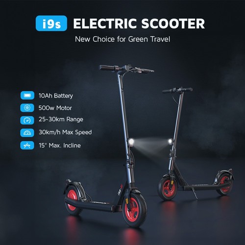 iScooter i9S elektrinis paspirtukas 10 colių pneumatinė padanga 500W variklis 30km/h maksimalus greitis 10Ah baterija 30km diapazonas
