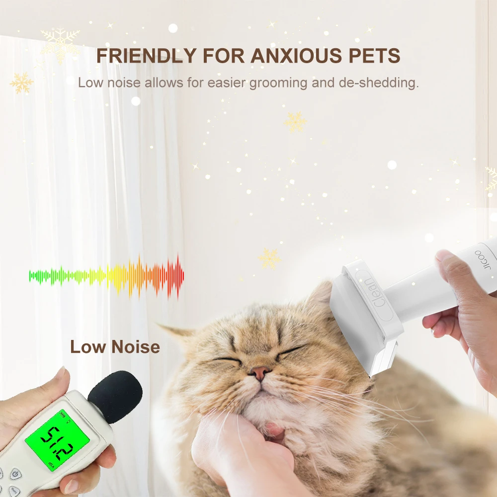 JIGOO P300 Dog Grooming Vacuum Cleaner Professional Pet Grooming Set 11 in 1 3 Speed ​​Modes 4L Dust Bowl 4 Guide Combs Low Noise for Dogs Cats - EU Plug
