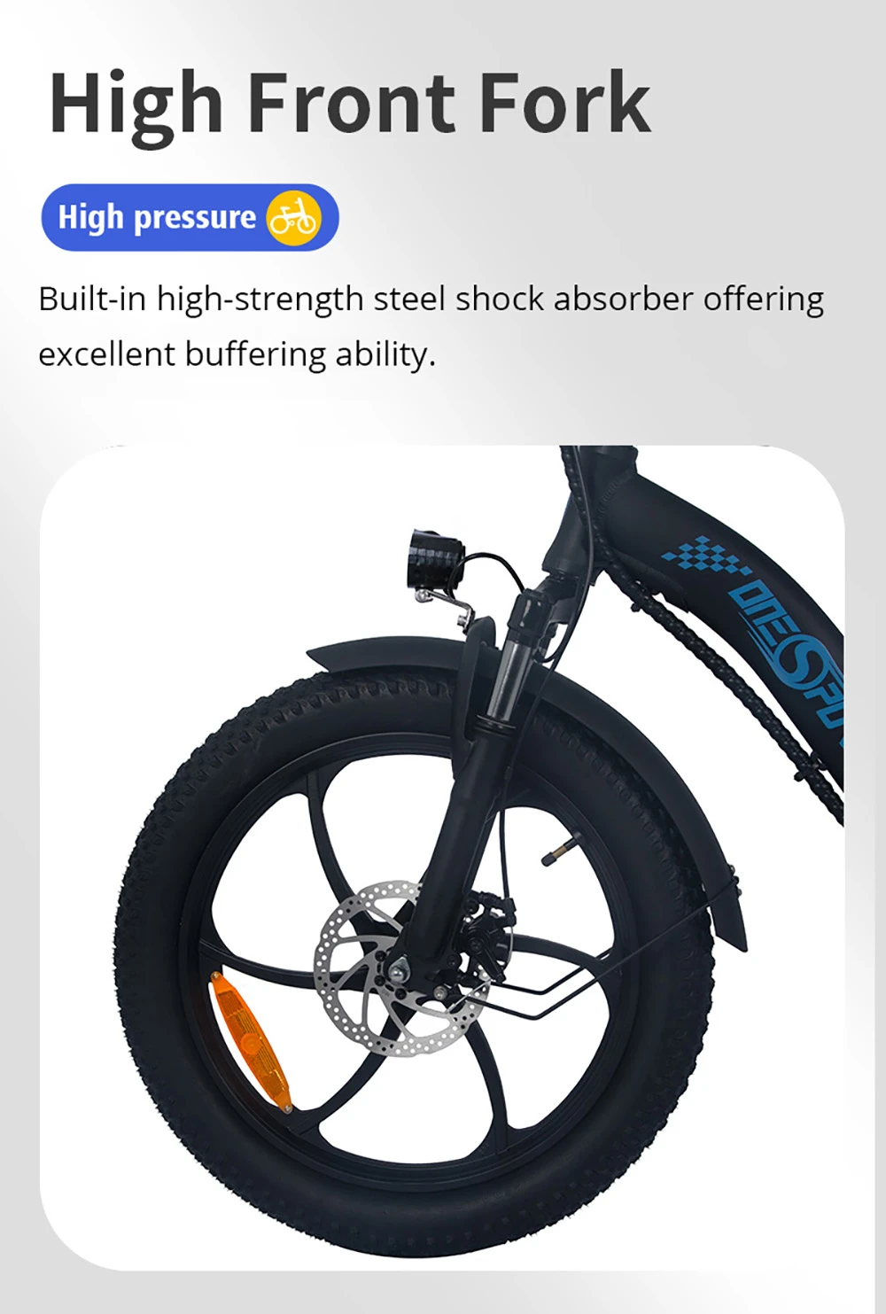 ONESPORT BK6 Electric Bike 48V 350W Motor 10Ah Battery Shimano 7 Speed Gear Front Suspension and Dual Disc Brakes - Black