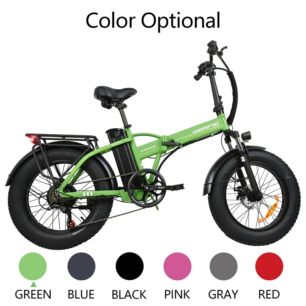 BAOLUJIE DZ2001 Folding Electric Bike, 48V 12Ah Battery 500W Motor 20*4.0inch Tires 45km/h Max Speed 30-40km Range Disc Brake - Green