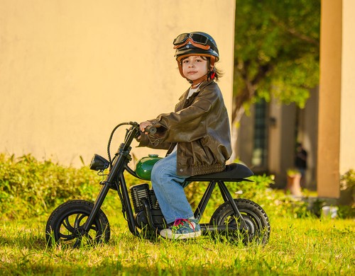 HYPER GOGO Pioneer 12 Plus Electric Chopper Motorcycle for Kids 24V 5.2Ah 160W with 12'x3' Tires, 12KM Top Range - Orange