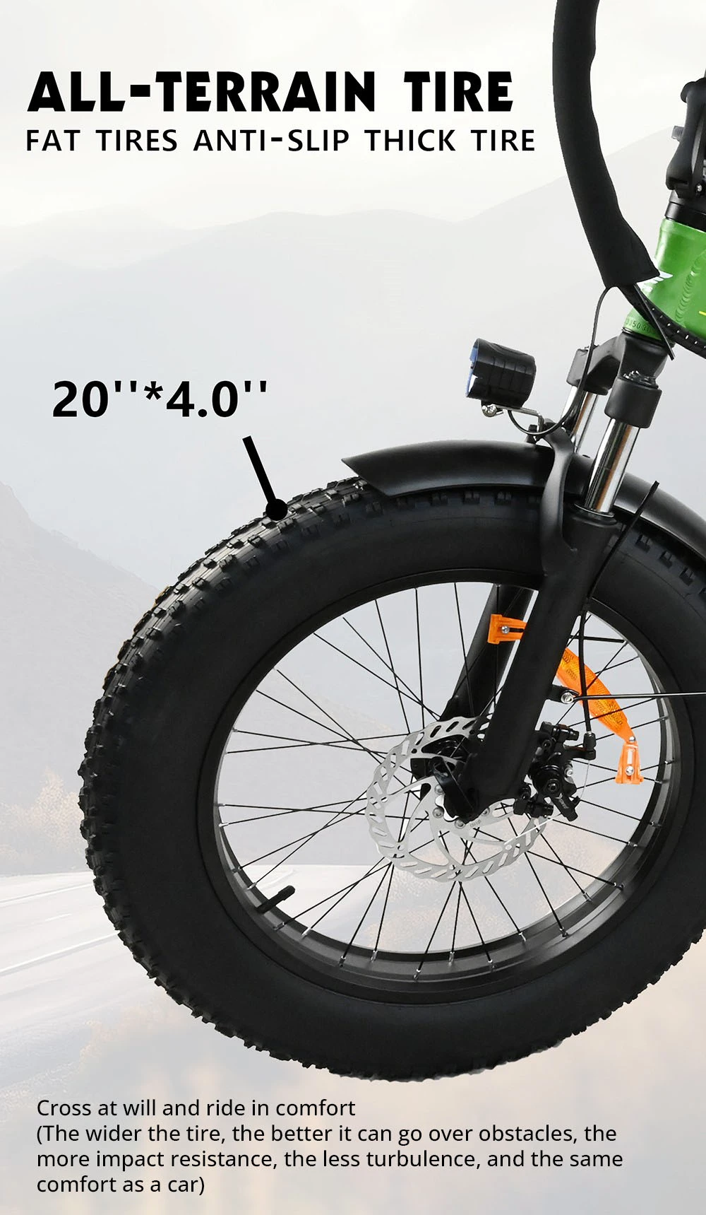 BAOLUJIE DZ2001 Folding Electric Bike, 48V 12Ah Battery 500W Motor 20*4.0inch Tires 45km/h Max Speed 30-40km Range Disc Brake - Green