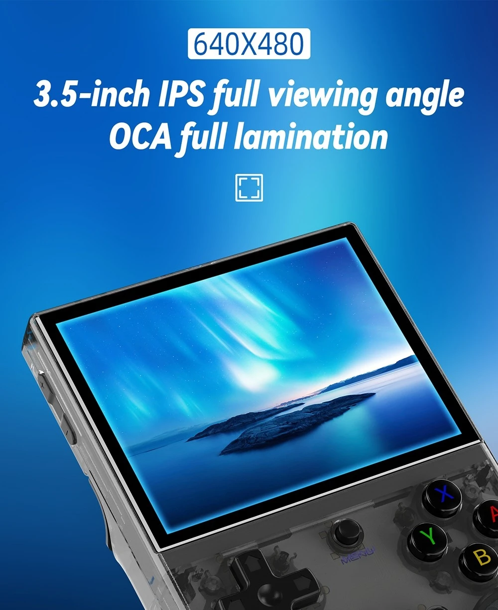 ANBERNIC RG35XX Plus Game Console, 64GB TF Card with 5000+ Games, 3300mAh Battery, 8Hours of Playtime, 5G WiFi Bluetooth, Moonlight Streaming, Vibration Motor - Transparent Black