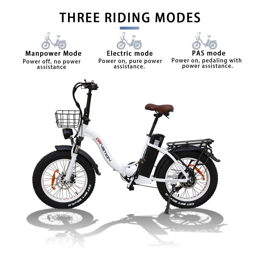 DRVETION CT20 Folding Electric Bike, 20*4.0inch Fat Tire 750W Motor 48V 20Ah Battery 45km/h Max Speed Disc Brake SHIMANO 7 Gears