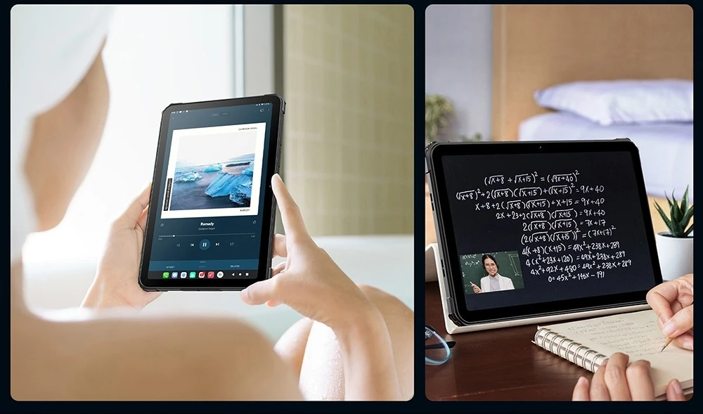 Защищенный планшет FOSSiBOT DT1 Lite с экраном 10,4 дюйма, MT8788, восьмиядерный процессор, 2,0 ГГц, Android 13, дисплей Full HD 2K, сенсорный экран IPS Incell, 4 ГБ ОЗУ, 64 ГБ встроенной памяти, камера 13 МП + 5 МП, 2,4G/5G WiFi Bluetooth 5.0, быстрая зарядка 18 Вт, IP68 И IP69K водонепроницаемый, разблокировка Face ID — черный