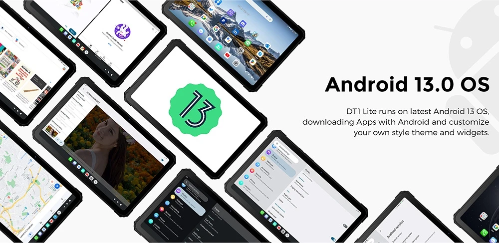 Защищенный планшет FOSSiBOT DT1 Lite с экраном 10,4 дюйма, MT8788, восьмиядерный процессор, 2,0 ГГц, Android 13, дисплей Full HD 2K, сенсорный экран IPS Incell, 4 ГБ ОЗУ, 64 ГБ встроенной памяти, камера 13 МП + 5 МП, 2,4G/5G WiFi Bluetooth 5.0, быстрая зарядка 18 Вт, IP68 И IP69K водонепроницаемый, разблокировка Face ID — черный