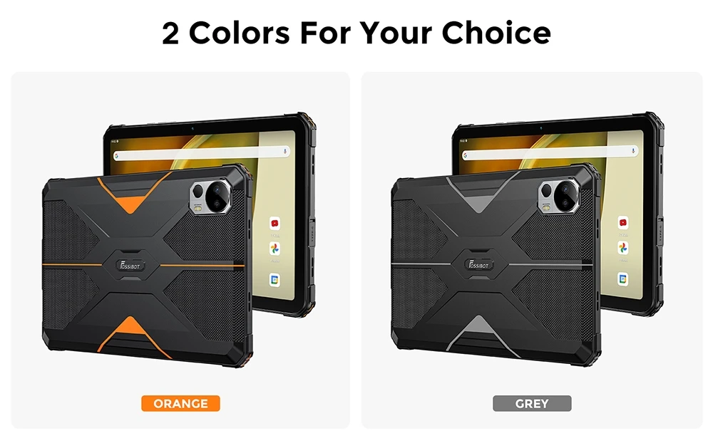 Защищенный планшет FOSSiBOT DT1 Lite с экраном 10,4 дюйма, MT8788, восьмиядерный процессор, 2,0 ГГц, Android 13, дисплей Full HD 2K, сенсорный экран IPS Incell, 4 ГБ ОЗУ, 64 ГБ встроенной памяти, камера 13 МП + 5 МП, 2,4G/5G WiFi Bluetooth 5.0, быстрая зарядка 18 Вт, IP68 И IP69K водонепроницаемый, разблокировка Face ID — черный