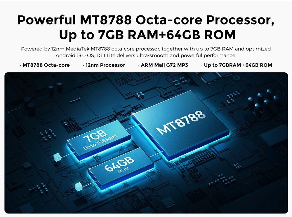 Защищенный планшет FOSSiBOT DT1 Lite с экраном 10,4 дюйма, MT8788, восьмиядерный процессор, 2,0 ГГц, Android 13, дисплей Full HD 2K, сенсорный экран IPS Incell, 4 ГБ ОЗУ, 64 ГБ встроенной памяти, камера 13 МП + 5 МП, 2,4G/5G WiFi Bluetooth 5.0, быстрая зарядка 18 Вт, IP68 И IP69K водонепроницаемый, разблокировка Face ID — черный