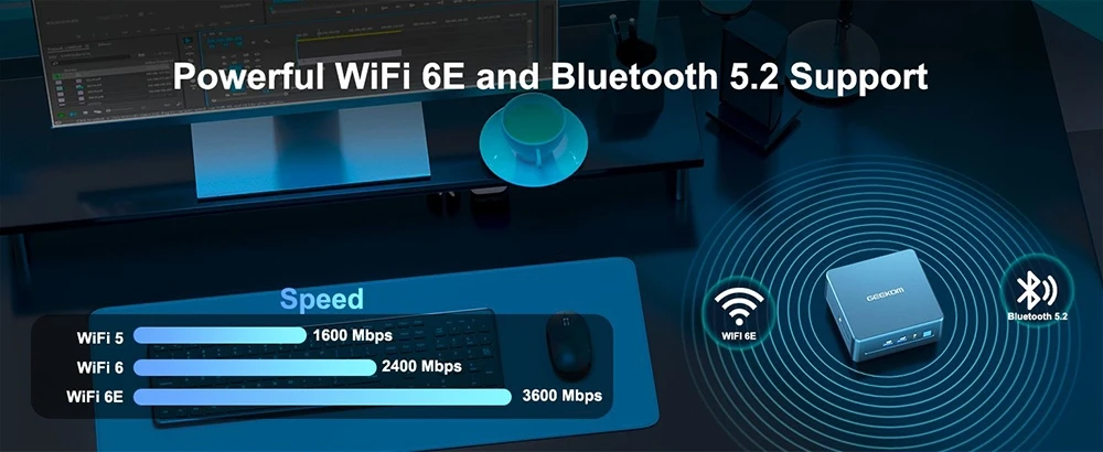 GEEKOM IT13 Mini PC, Intel i9-13900H 14 Cores 20 Threads Up to 5.40 GHz, 32GB DDR4 RAM 2TB SSD, 2*USB4.0(8K@60Hz)+2*HDMI2.0(4K@60Hz) 4 Screens Display, WiFi6E Bluetooth5.2, 3*USB3.2 1*USB2.0 1*SD Card Slot 1*Headphone Jack 1*2.5GbE LAN - EU Plug