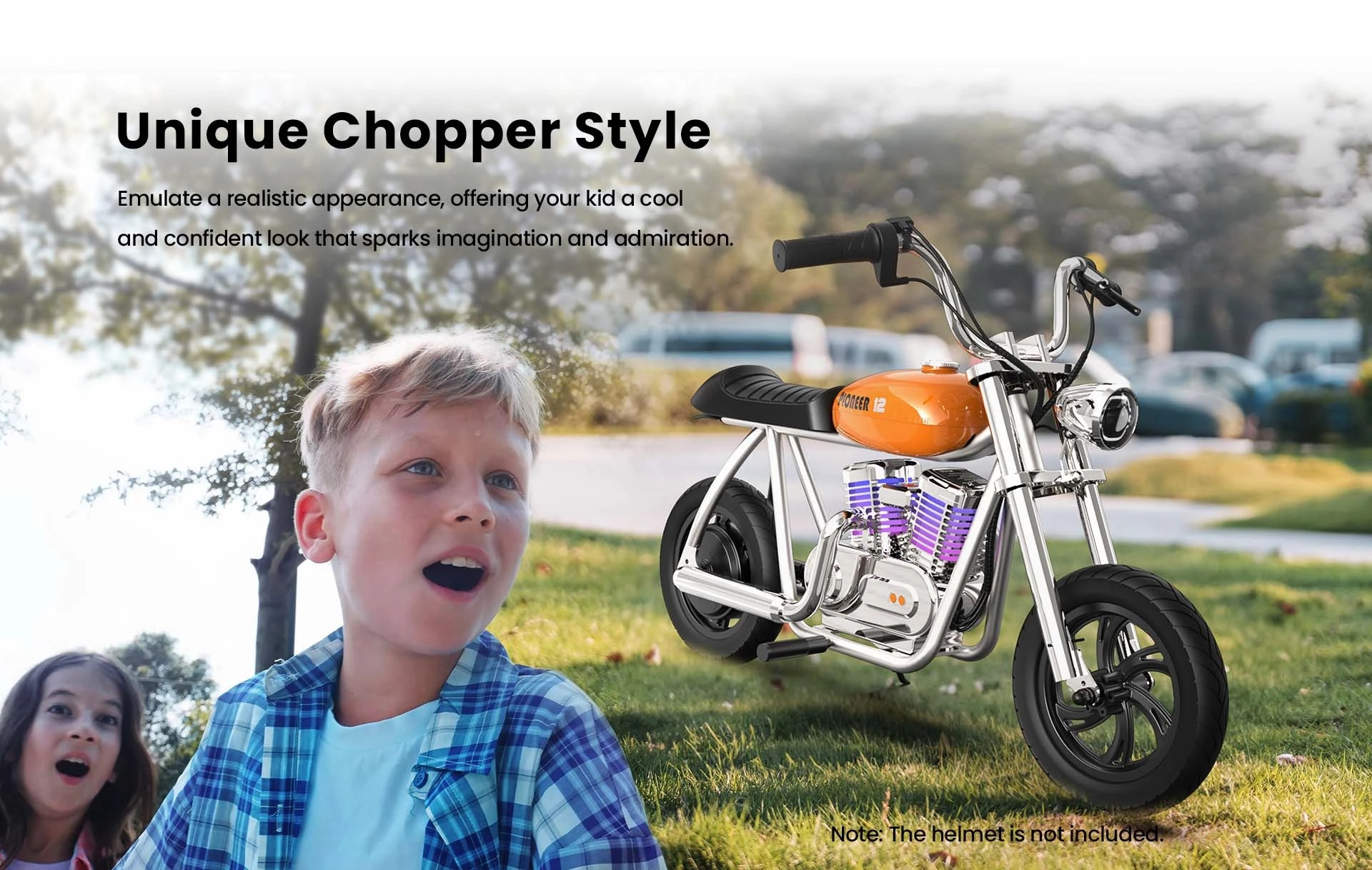 HYPER GOGO Pioneer 12 Plus with App Electric Motorcycle for Kids, 24V 5.2Ah 160W with 12'x3' Tires, 12KM Top Range - Blue