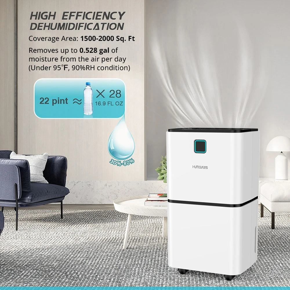 LUKO OL12-BD023F Portable Home Dehumidifier, 12L Dehumidify Capacity, 3 Modes, Auto Defrosting, Auto/Manual Drainage, 12-Hour Timer, Low Noise, Clothes Drying