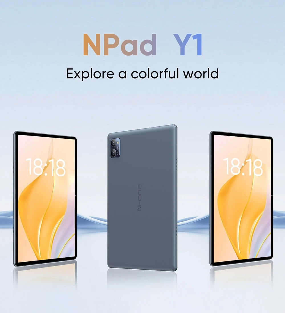 N-one Npad Y1 10.1-inch Tablet, 1280x800 HD IPS Touchscreen, Rockchip 3562, Android 13, 4GB+4GB RAM 64GB ROM