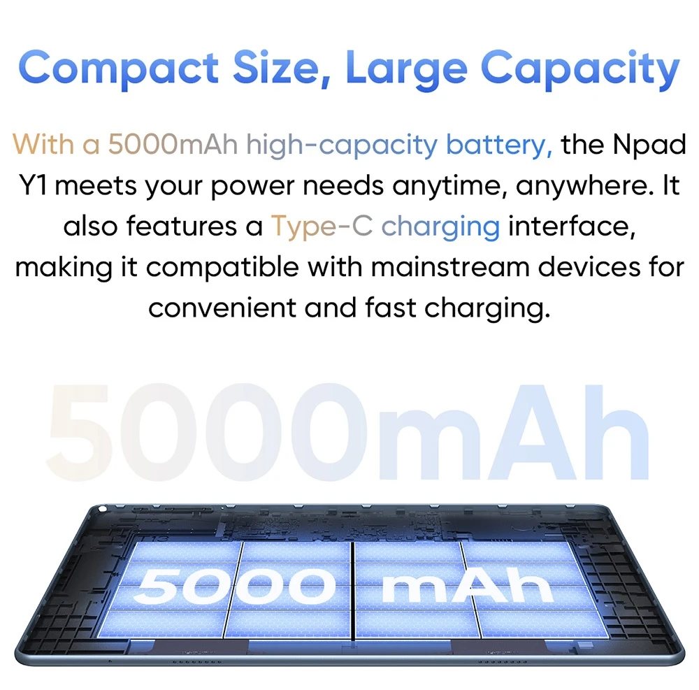 N-ένα Npad Y1 10.1-ιντσών Tablet, 1280x800 HD IPS οθόνη αφής, Rockchip 3562, Android 13, 4GB + 4GB RAM 64GB ROM