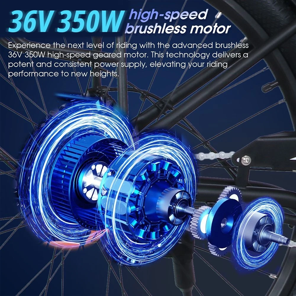 OT18 Electric Bike, 26*2.35 inch Tires 350W Motor 36V14.4Ah Battery 25km/h Max Speed - Black