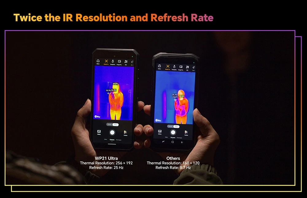 Oukitel WP21 Ultra Thermal Imaging Rugged Smartphone, 12GB+256GB, 20MP Front Camera+64MP Rear Camera, 9800mAh Battery, 66W Fast Charging, 6.78 inch FHD+ Display, Android 12, Fingerprint Unlock