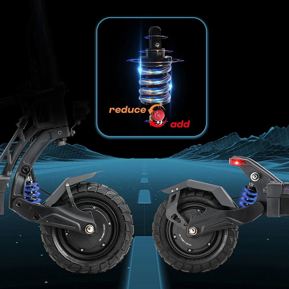 YUME HAWK Electric Scooter, 10x3.15" Tubeless All-terrain Tires 1200W*2 Motor 60V 22.5Ah Battery 43mph Max Speed 43miles Max Range Hydraulic Disc Brake 126kg Max Load APP Control