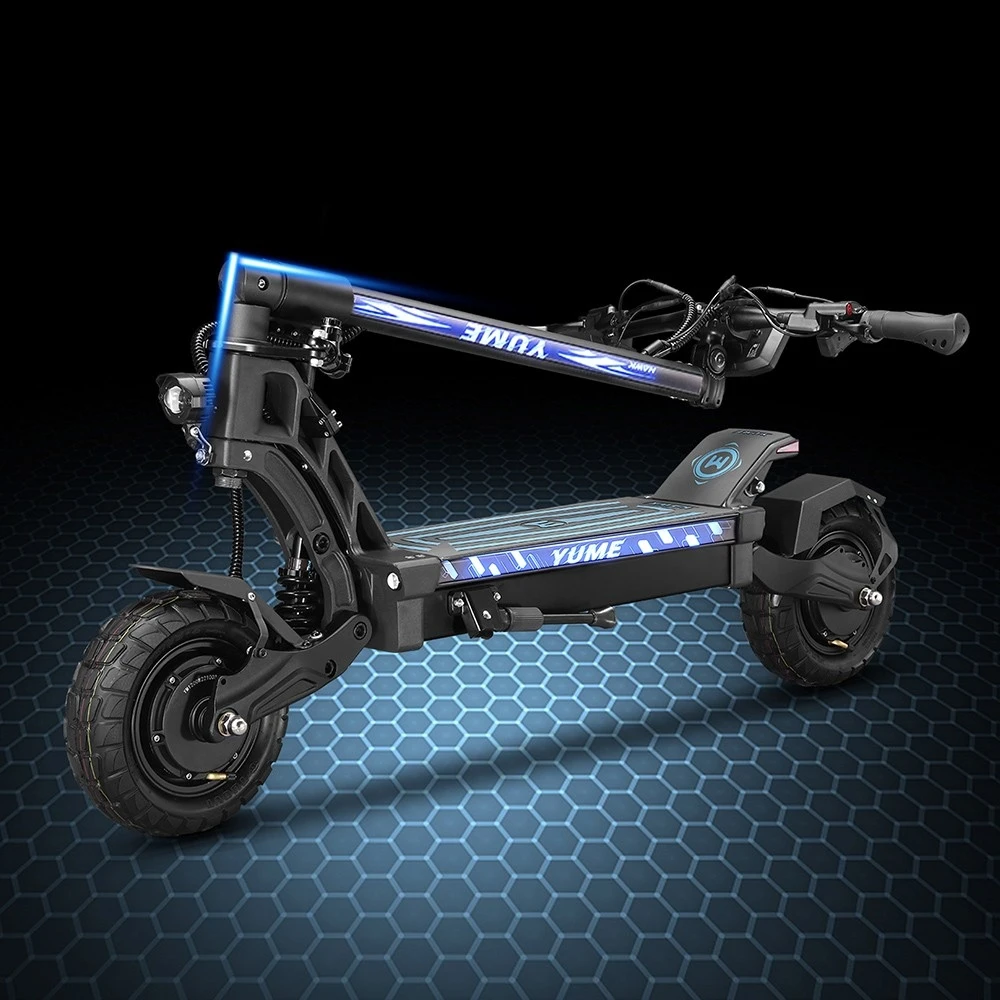 YUME HAWK Electric Scooter, 10x3.15" Tubeless All-terrain Tires 1200W*2 Motor 60V 22.5Ah Battery 43mph Max Speed 43miles Max Range Hydraulic Disc Brake 126kg Max Load APP Control