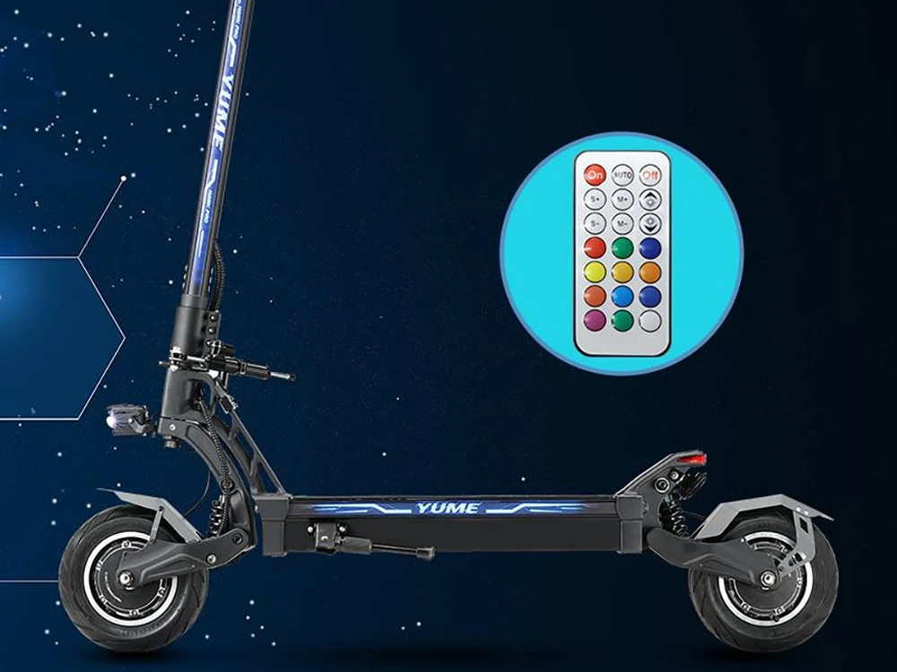 YUME HAWK Pro Electric Scooter, 10x4.5" Tubeless Road Tires 3000W*2 Motor 60V 30Ah Battery 50mph Max Speed 60miles Max Range 3 Gears Shift System Disc Brake Adjustable Hydraulic Suspension NFC APP Control