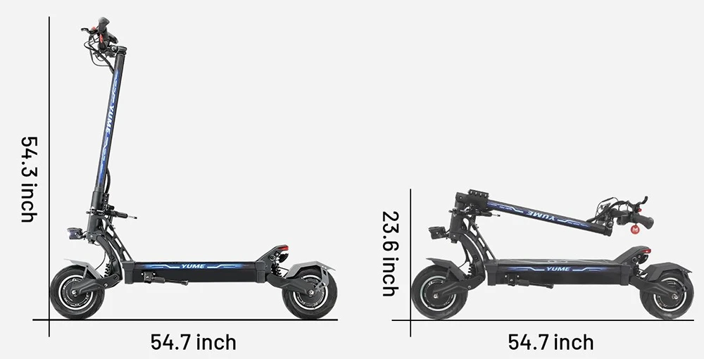 YUME HAWK Pro Electric Scooter, 10x4.5" Tubeless Road Tires 3000W*2 Motor 60V 30Ah Battery 50mph Max Speed 60miles Max Range 3 Gears Shift System Disc Brake Adjustable Hydraulic Suspension NFC APP Control