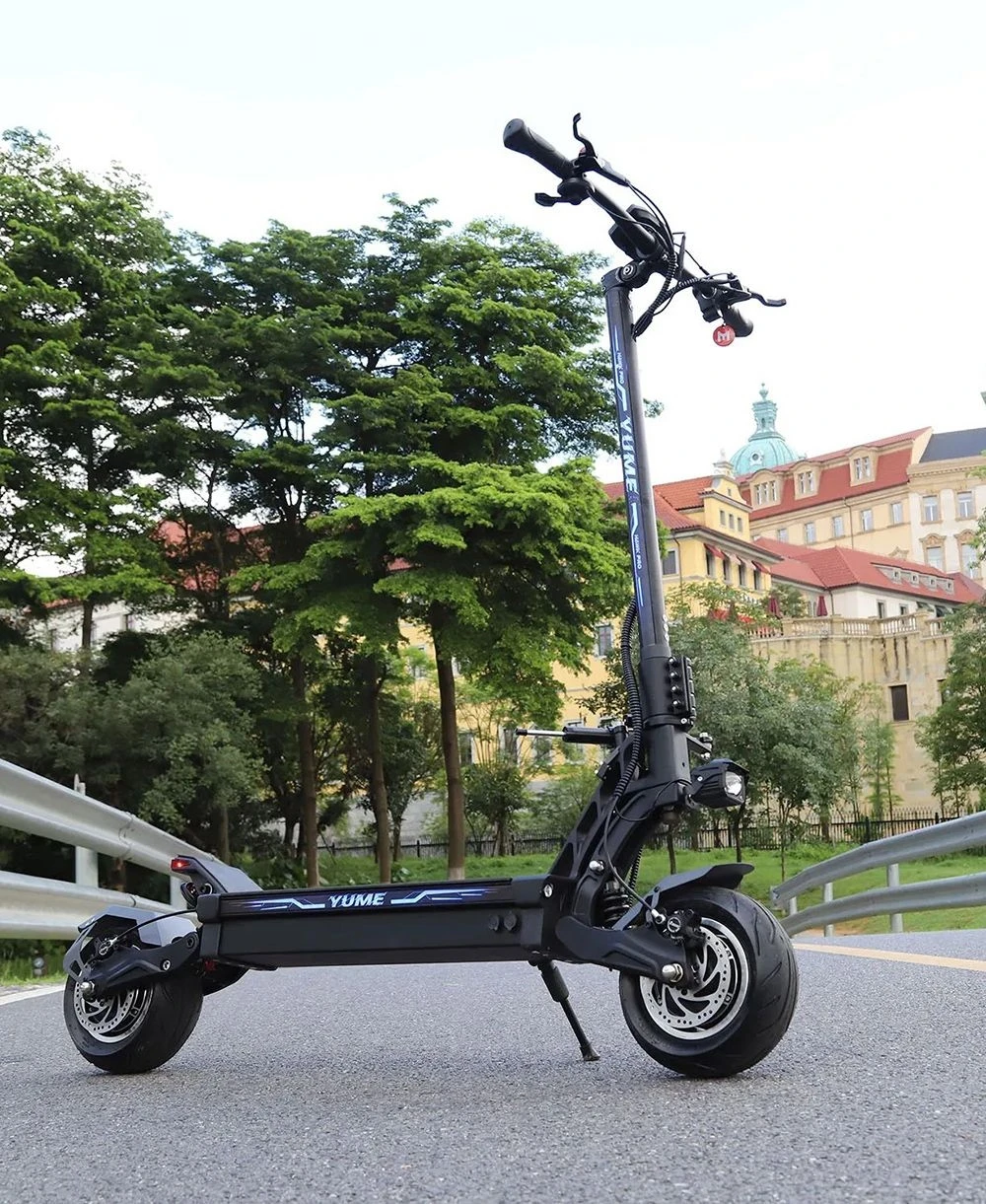 YUME HAWK Pro Electric Scooter, 10x4.5" Tubeless Road Tires 3000W*2 Motor 60V 30Ah Battery 50mph Max Speed 60miles Max Range 3 Gears Shift System Disc Brake Adjustable Hydraulic Suspension NFC APP Control