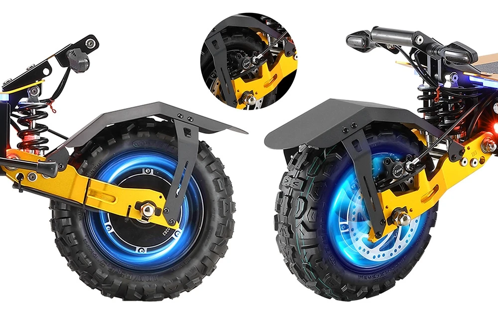 YUME X11+ Electric Scooter, 3000W*2 Motor 60V 30Ah Battery 11-inch Off-road Fat Tires 50mph Max Speed 60miles Range EBS Front & Rear Hydraulic Disk Brakes LCD Display