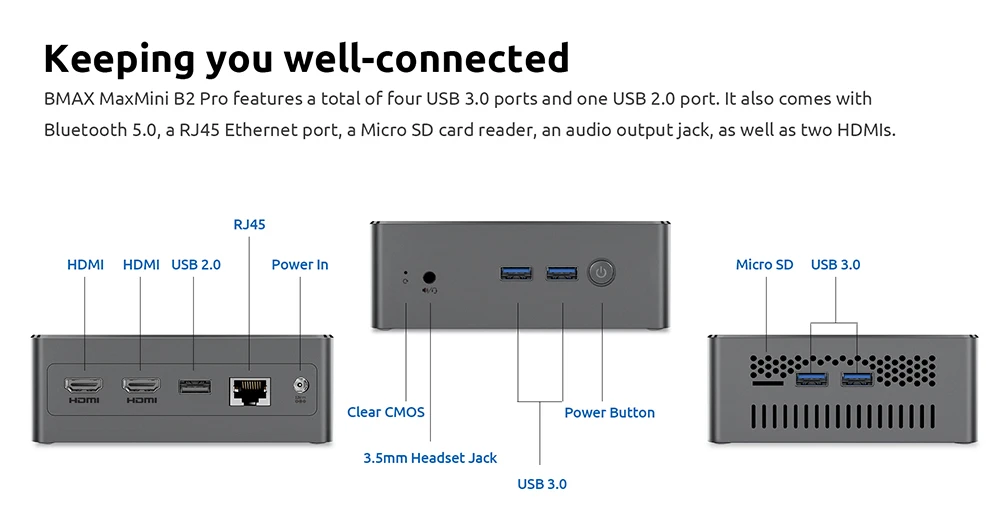 bmax B2 PRO ミニpc Amazon.com: Bmax B8 Pro Mini PC 24GB LPDDR5 RAM/1TB NVMe SSD