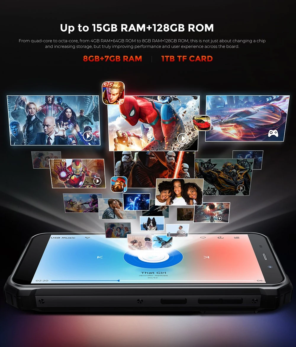 FOSSiBOT F101 PRO Rugged Smartphone Unlocked 2023, 8GB+128GB, AI Triple Camera, Functional Rear Display, 10600mAh Large Battery, Fingerprint/Face Unlock, NFC, HAC, Android 13.0 - Black