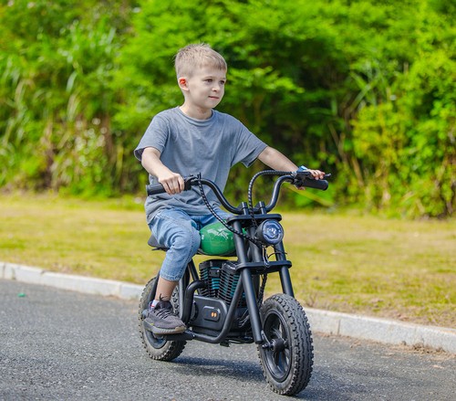 HYPER GOGO Pioneer 12 Plus Electric Chopper Motorcycle for Kids 24V 5.2Ah 160W with 12'x3' Tires, 12KM Top Range - Orange