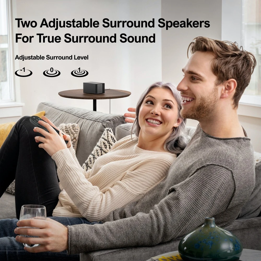 Ultimea Poseidon D60 Soundbar Subwoofer Speaker Kit, Dolby Atmos 5.1, nível surround ajustável, múltiplas funções