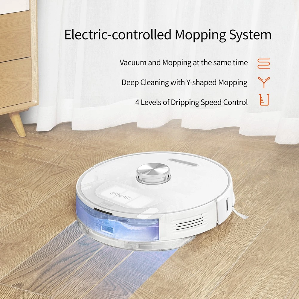 Ultenic T10 Robot Vacuum Cleaner with Self-Emptying Station 3000pa Suction 2-in-1 Vacuuming and Mopping LDS Navigation Automatic Carpet Boost 280Mins Run Time APP Alexa & Google Home Control - White