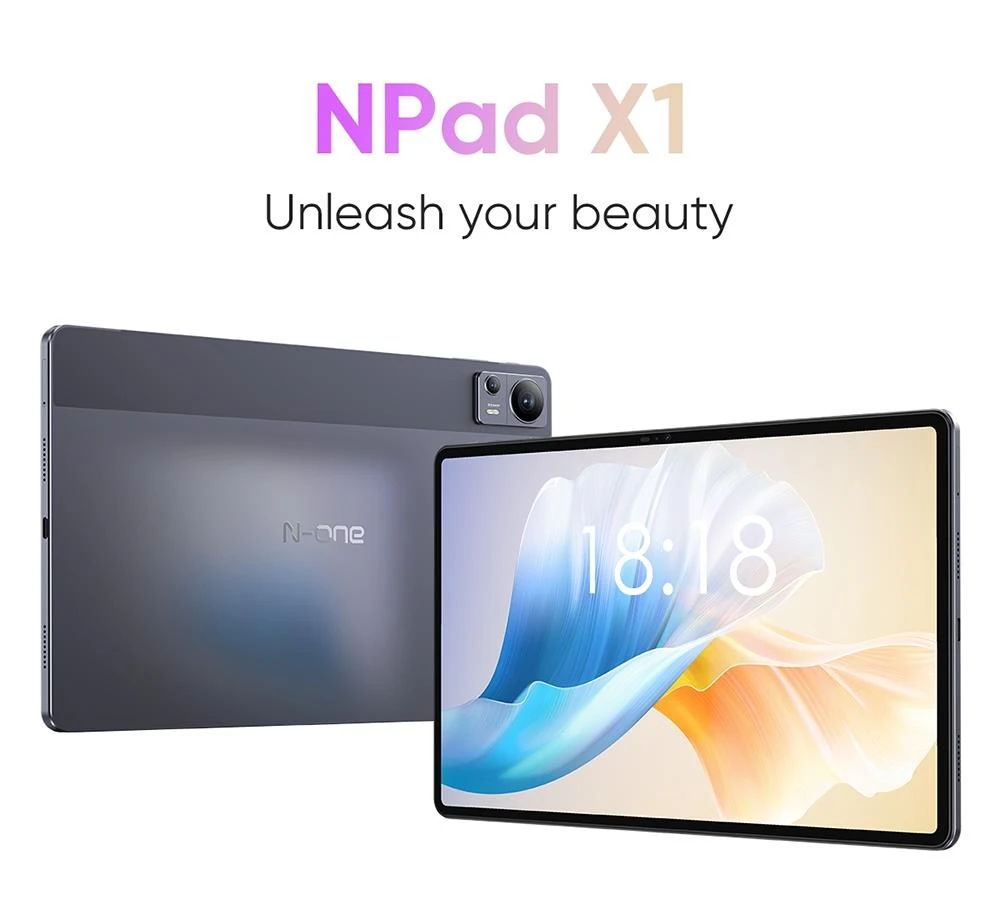 N-one NPad X1 Android 13 Tablet with Leather Case & Tempered Film Set, 11'' IPS Screen, MTK Helio G99, 8GB RAM 128GB UFS ROM, 2.4/5G WiFi Bluetooth 5.0, 8600mAh 18 PD Fast Charging, Dual 4G LTE, GPS/Galileo/GLONASS/BDS, Face Recognition, Widevine L1