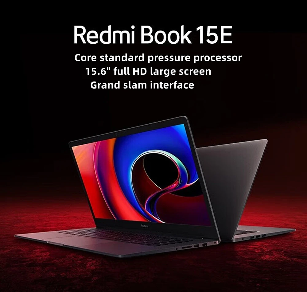 Redmi Book 15E Laptop, 15.6 inch 1920x1080 HD Screen, Intel Core i7-11390H 4 Cores 5.0GHz, 16GB DDR4 RAM 512GB SSD, WiFi5 Bluetooth5.2, 46Wh Battery, 1*HDMI 2*USB 3.2 1*USB 2.0 1*Ethernet port 1*Card reader 1*3.5mm Headphone Jack, Full-size Keyboard