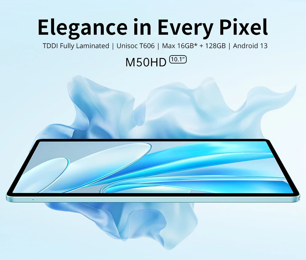 Teclast M50HD 10.1-inch Tablet with Leather Case, 1920x1200 IPS Screen, Unisoc T606 8-Core, 8GB RAM+128GB ROM, Android 13, 5MP+13MP Camera, 6000mAh Battery, GPS/Galileo/GLONASS/BDS, 2.4G/5G Dual band WiFi Bluetooth 5.0, Dual 4G SIM/Micro SD Slot - EU