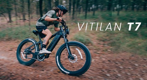 Vitilan T7 Mountain Electric Bike, 26*4.0-inch CST Fat Tires 750W Bafang Motor 48V 20Ah Battery 28mph Max Speed 80miles Max Range Backlit LCD Display Front & Rear Hydraulic Disc Brakes SHIMANO 8-Speed - Yellow