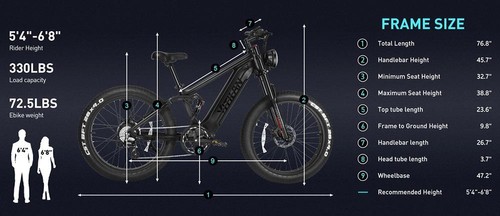 Vitilan T7 Mountain Electric Bike, 26 x 4,0 Zoll CST Fat Tires, 750 W Bafang Motor, 48 V 20 Ah Akku, 28 mph Höchstgeschwindigkeit, 80 Meilen maximale Reichweite, LCD-Display mit Hintergrundbeleuchtung, hydraulische Scheibenbremsen vorne und hinten, SHIMANO 8-Gang - Gelb