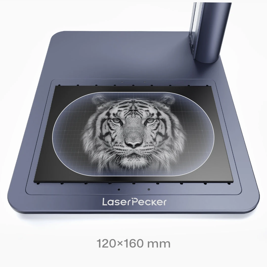 LaserPecker LP4 Standard Edition, 10W + 2W Laser Power, 8K Resolution, 0.01mm Laser Spot, 2000mm/s Max Engraving Speed, LED Touch Screen, Wireless Connection, 160x120mm, Expandable to 160x300mm