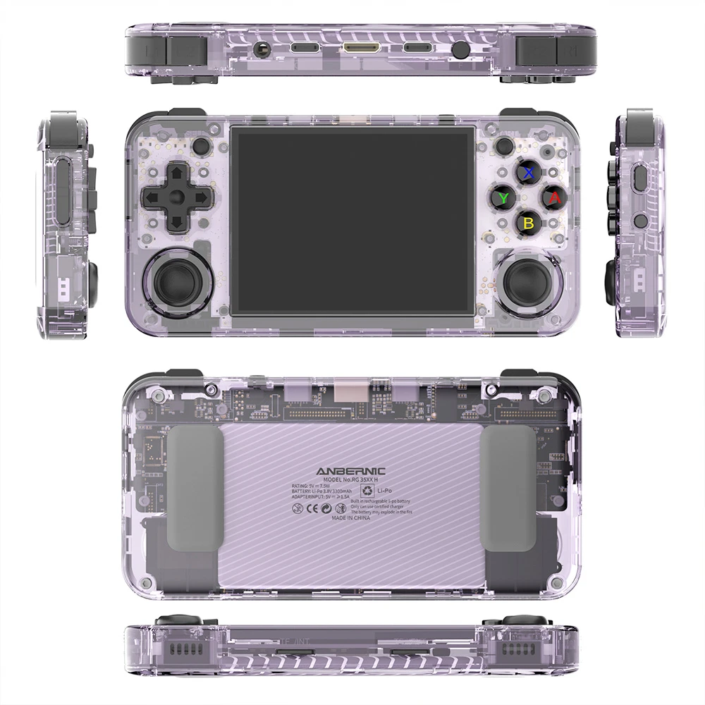海外ゲーム機　ANBERNIC　RG35XX H　64GB　クリアパープル ANBERNIC-RG35XX-H-Game-Console