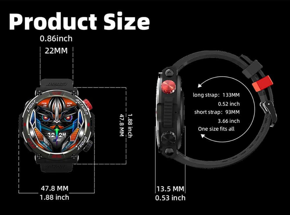 Reloj inteligente LOKMAT ZEUS Pro Negro